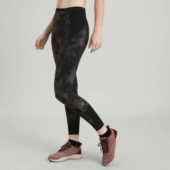 Kathmandu Sz L WDN Move 7/8 Length Leggings Sz L MEC Black Gray Acid Wash Swirl - Picture 2 of 4